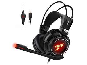 SOMIC G941 Gaming Headset for PS4, PC and Laptop, 7.1 Virtual Surround Sound USB Lightweight Over Ear Headphone with Mic,Volume Control,LED(Black) SOMIC G941 Gaming Headset for PS4, PC and Laptop, 7.1 Virtual Surround Sound USB Lightweight Over Ear Headphone with Mic,Volume Control,LED(Black)