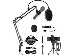 Samson R21S Dynamic Microphone for Vocal Recording and Adjustable Microphone Tripod Stand and Karaoke Bundle with Blucoil Pop Filter Windscreen Live Performance 