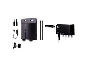 GE Outdoor TV Antenna Amplifier Low Noise Antenna Signal Booster & 4-Way TV Antenna Amplifier Splitter Clears Up Pixelated Low-Strength Channels Distributes Signal to Multiple TVs