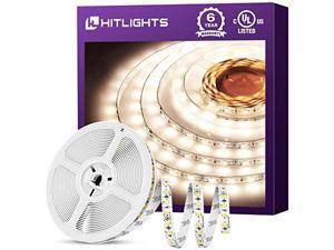HitLights Neutral White LED Strip Lights, UL-Listed Premium High Density 2835-16.4 Feet, 600 LEDs, 4000K, 44W, CRI 90+, 900Lumen/m 12V DC LED Tape Lights for Under Cabinet, Kitchen, Lighting Project