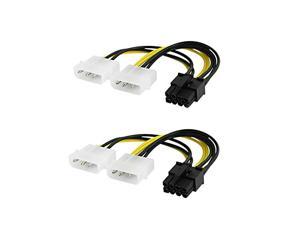 Molex to PCIe Power Cable,CableCreation 2-Pack Dual 4 Pin Molex to 8-Pin PCIe Power Cable for ASUS, NVIDIA, AMD, EVGA GeForce,Gigabyte, Sapphire Video Graphics Card,4 inch