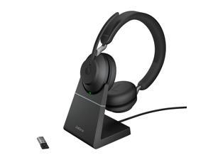 Jabra Evolve2 65 USB-A UC Stereo with Charging Stand - Black Wireless Headset / Music Headphones