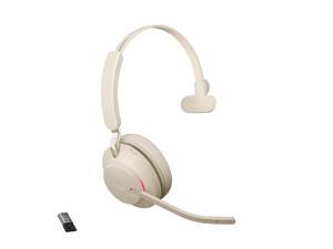 Jabra Evolve2 65 USB-A UC Mono - Beige Wireless Headset / Music Headphones