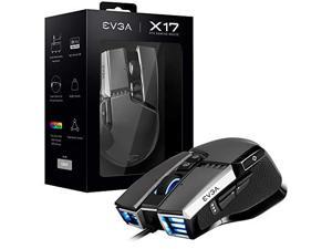 EVGA X17 Gaming Mouse, Wired, Grey, Customizable, 16,000 DPI, 5 Profiles, 10 Buttons, Ergonomic 903-W1-17GR-KR