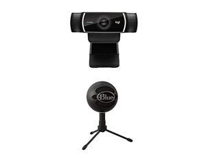 Logitech C922x Pro Stream Webcam  Full 1080p HD Camera & Blue Snowball iCE USB Mic for Recording and Streaming on PC and Mac, Cardioid Condenser Capsule, Adjustable Stand, Plug and Play  Black