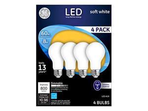 G E LIGHTING 93098313 LED Light Bulbs, Frosted Soft White, 8-Watt, 750 Lumens, 4-Pk. - Quantity 1