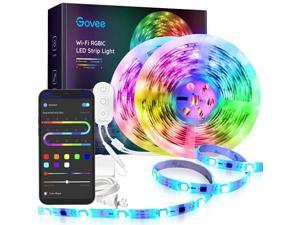 Govee 32.8ft RGBIC LED Strip Lights, WiFi Color Changing LED Lights Segmented Control, Work with Alexa and Google Assistant, Music LED Lights for Bedroom, Kitchen, Party, 2x16.4ft