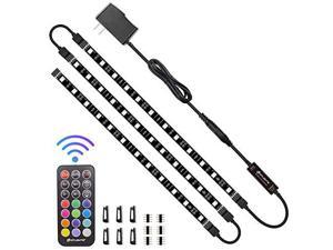HitLights LED Strip Lights 3 Pre-Cut 12Inch/36Inch LED Light Strip Flexible Color Changing 5050 LED Accent Kit with RF Remote, Power Supply, and Connectors for TV, Home, DIY Decoration