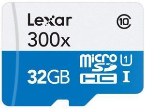 Lexar High-Performance microSDHC 300x 32GB UHS-I/U1 w/Adapter Flash Memory Card - LSDMI32GBB1NL300A