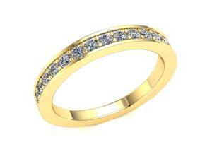 0.50 Ct Round Diamond Channel Prong Wedding Band Women's Anniversary Ring 18k Yellow Gold H SI2