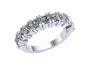 2.20 Ct Princess Diamond Individual Prong Wedding Band Women's Anniversary Ring 10k White Gold G-H I1-I2 2.20 Ct Princess Diamond Individual Prong Wedding Band Women's Anniversary Ring 10k White Gold G-H I1-I2