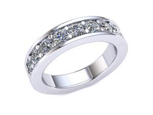 1.40 Ct Round Diamond Channel Prong Wedding Band Women's Anniversary Ring 14k White Gold G-H I1 1.40 Ct Round Diamond Channel Prong Wedding Band Women's Anniversary Ring 14k White Gold G-H I1
