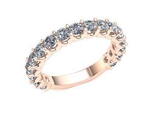 1.70 Ct Round Diamond 2 Row Shared 'U' Prong Eternity Band with Sizing Bar Women's Anniversary Ring 10k Rose Gold G-H SI1 1.70 Ct Round Diamond 2 Row Shared 'U' Prong Eternity Band with Sizing Bar Women's Anniversary Ring 10k Rose Gold G-H SI1