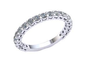 1.20 Ct Round Diamond Shared Prong With Gallery Wedding Band Women's Eternity Ring with Sizing Bar 14k White Gold G-H I1 1.20 Ct Round Diamond Shared Prong With Gallery Wedding Band Women's Eternity Ring with Sizing Bar 14k White Gold G-H I1