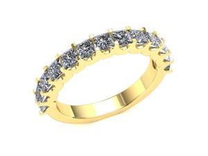 1.60 Ct Princess Diamond Shared 'U' Prong Wedding Band Women's Anniversary Ring 18k Yellow Gold F VS1