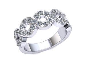 1.40 Ct Round Diamond 'O' Pattern Prong Set Anniversary Ring Women's Wedding Band 10k White Gold G-H SI1 1.40 Ct Round Diamond 'O' Pattern Prong Set Anniversary Ring Women's Wedding Band 10k White Gold G-H SI1