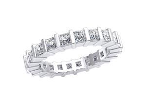 2.20 Ct Princess Cut Natural Diamond Bar Set Women's Eternity Band Ring Set in 10k White Gold GH I1-I2 2.20 Ct Princess Cut Natural Diamond Bar Set Women's Eternity Band Ring Set in 10k White Gold GH I1-I2