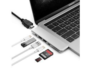 MINIX NEO C-D Aluminum USB-C  Hub Adapter for Macbook Pro /Air ,Best docking, USB C HDMI ,Thunderbolt 5K 40GbS, 4K HDMI, Pass-Through Charging, USB-C Port, 2 USB 3.0, SD/Micro SD Card reader,gray