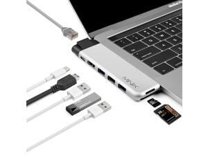 MINIX NEO C-D Pro Aluminum USB C multiport Adapter for Apple Macbook and Macbook Pro USB 3.0 Ports*3, 4K HDMI Ports, Gigabit Ethernet LAN,SD/micro SD Card Reader,USB-C Charging Gray/Silver MINIX NEO C-D Pro Aluminum USB C multiport Adapter for Apple Macbook and Macbook Pro USB 3.0 Ports*3, 4K HDMI Ports, Gigabit Ethernet LAN,SD/micro SD Card Reader,USB-C Charging Gray/Silver