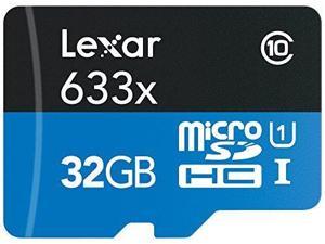 Lexar High-Performance microSDHC 633x 32GB UHS-I Card w/SD Adapter - LSDMI32GBBNL633A