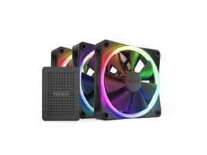 NZXT Aer F120 RGB Black Triple Pack - 3x Fan & RGB Lighting Controller - High Performance Airflow Fans