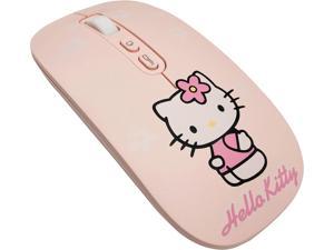Zayaxe 24Ghz Hello Kitty Girls Optical Mouse Pink Game Mouse Slim Mute Mouse for All Computers