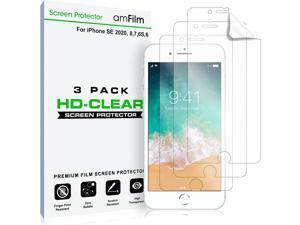 amFilm Screen Protector for Apple iPhone 7 6S and 6 HD Clear Flex Film Case Friendly PET Film 3 Pack