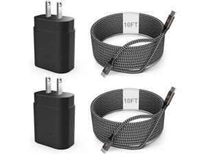 S23 S22 S21 Super Fast Charger Type C EASDMN 25W PDPPS USB C Fast Wall Charger Block  10FT Super Long Fast Charging Cable for Samsung Galaxy S23S22S22 UltraS22S21PlusS20Note 20Z Fold 3A53