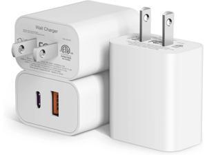 3 Pack USB C Wall ChargerMFi Apple Certified 20W Dual Port PD Power Adapter Fast Charging Block for iPhone 1414 Pro14 Pro Max14 Plus131211 XSXRX iPad Pro Google Pixel Samsung Galaxy