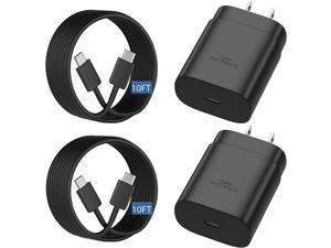 25W Samsung Super Fast Charger Type C with 10FT Android Phone Charger Fast Charging Cable Cord for Samsung Galaxy S23 UltraS23S23S22S22 UltraS22S21 UltraS20 UltraNote 20Note10