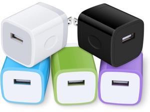 iPhone Charging Block Adapter 5Pacck Single Port USB Wall Plug 1A5V Travel USB Phone Charger Box Charger Brick Cube Head for Samsung Galaxy A12 A11 A13 A23 A21 A20 A31 A32 A33 A42 A53 A52 A51 A50