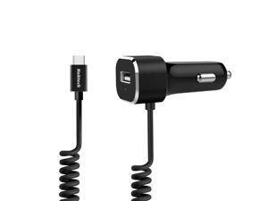 USB Type C Car charger, Nekteck 5.4A USB-C Car Charger Adapter with Integrated Built-in Type-C 3.1 Cord for Macbook 12 inch, Google Pixel/ Pixel XL, Galaxy S8/ S8 Plus More, Black - Coiled Cord USB Type C Car charger, Nekteck 5.4A USB-C Car Charger Adapter with Integrated Built-in Type-C 3.1 Cord for Macbook 12 inch, Google Pixel/ Pixel XL, Galaxy S8/ S8 Plus More, Black - Coiled Cord