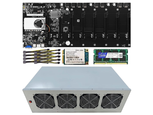 BTC T37 Mining Rig, 8 GPU Complete Miner Rig, Mining Machine System for Crypto Coin Currency Mining, GPU Miner Including Motherboard (Without GPU) Case with Cooling Fans,Barebones BTC T37 Mining Rig, 8 GPU Complete Miner Rig, Mining Machine System for Crypto Coin Currency Mining, GPU Miner Including Motherboard (Without GPU) Case with Cooling Fans,Barebones