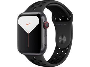 Apple - Apple Watch Nike Series 5 (GPS + Cellular) 44mm Space Gray Aluminum Case with Anthracite/Black Nike Sport Band - Space Gray Aluminum