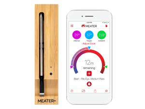 MEATER+ Smart Wireless Meat Thermometer with Internal and Ambient Sensors for Consistent Results Extended Bluetooth Range Edition - Amazon Alexa Compatible