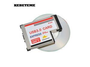 KEBETEME USB 3.0 PCI Express Card Adapter 5Gbps Dual 2 Ports HUB PCI 54mm Slot ExpressCard PCMCIA Converter For Laptop Notebook KEBETEME USB 3.0 PCI Express Card Adapter 5Gbps Dual 2 Ports HUB PCI 54mm Slot ExpressCard PCMCIA Converter For Laptop Notebook