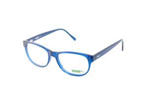 Puma Eyeglasses Unisex Clear Blue Full Rim Oval 53 17 140 PE0019O 004 Puma Eyeglasses Unisex Clear Blue Full Rim Oval 53 17 140 PE0019O 004