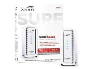 ARRIS Surfboard (16x4) DOCSIS 3.0 Cable Modem, 686 Mbps Max Speed, Certified for Comcast Xfinity, Spectrum, Cox, Cablevision & More (SB6183 White)