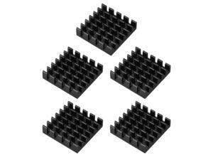 uxcell Aluminum Heatsink Cooler Circuit Board Cooling Fin Black 19mmx19mmx5mm 5Pcs for Led Semiconductor Integrated Circuit Device
