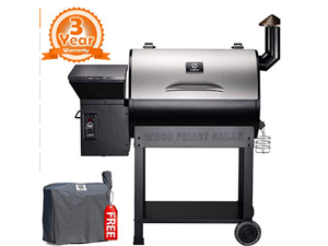 Z Grills 2018 New Model ZPG-7002E Wood Pellet Smoker, 8 in 1 BBQ Auto Temperature Controls, 694 sq inch Cooking Area