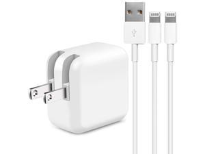 iPhone Charger iPad Charger, 2.4A 12W USB Wall Charger Foldable Portable Travel Plug with 1-Pack Cable Compatible with iPhone 7/8/X/XS/11/12/13, iPad, iPod, Airpods,(3.3FT)