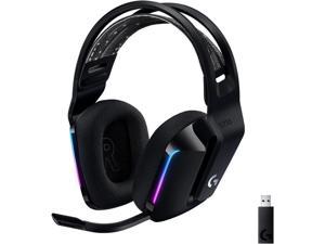 Logitech G733 Lightspeed Wireless Gaming Headset with Suspension Headband Lightsync RGB Blue VOCE mic technology and PROG audio drivers  Black