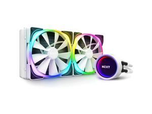 NZXT Kraken X63 RGB 280mm - RL-KRX63-RW - AIO RGB CPU Liquid Cooler - Rotating Infinity Mirror Design - Powered by CAM V4 - RGB Connector - AER RGB V2 140mm Radiator Fans (2 Included) - White