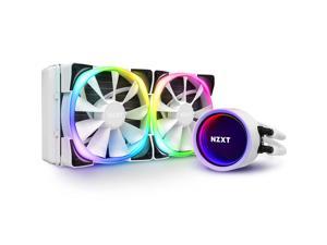 NZXT Kraken X53 RGB 240mm - RL-KRX53-RW - AIO RGB CPU Liquid Cooler - Rotating Infinity Mirror Design - Powered by CAM V4 - RGB Connector - AER RGB V2 120mm Radiator Fans (2 Included) - White