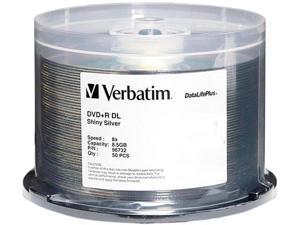 Verbatim 8.5GB 8X DVD+R DL 50 Packs DataLifePlus Shiny Silver Disc Model 96732 - OEM