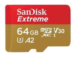SanDisk 64GB Extreme microSDXC UHS-I/U3 A2 Memory Card with Adapter, Speed Up to 160MB/s