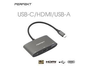 Perfekt USB-C Hub 3-in-1, Type C to 4K HDMI and USB 3.0 with Power Delivery Adapter