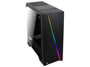 AeroCool Cylon RGB Front with Built in Card Reader and Side Window Panel Mid Tower Black