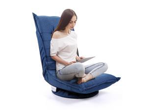 Adjustable 5-Position Floor Chair Fabric Folded 360 Rotation Swivel Video Rocker Gaming Sofa Chair Angle Chair Blue Adjustable 5-Position Floor Chair Fabric Folded 360 Rotation Swivel Video Rocker Gaming Sofa Chair Angle Chair Blue