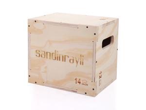 3 in 1 Wood Plyometric Box for Jump Training 16"x 14" x 12" Plyo Exercise Strength 3 in 1 Wood Plyometric Box for Jump Training 16"x 14" x 12" Plyo Exercise Strength